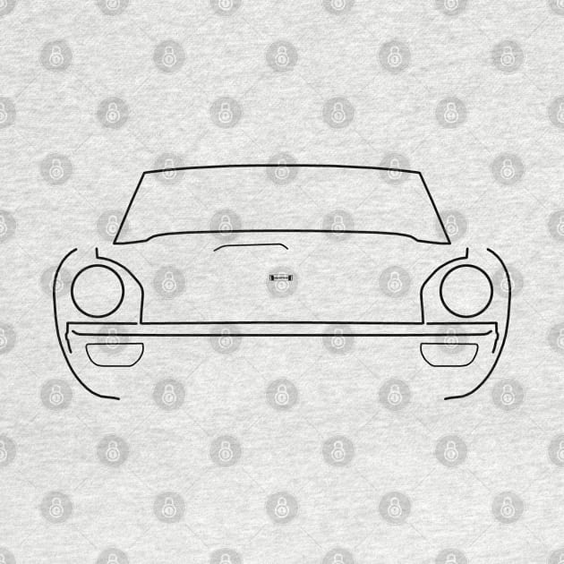 Jensen Healey 1970s classic sports car black outline graphic by soitwouldseem